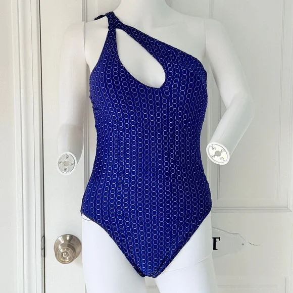 NEW w TAGS Trina Turk Adeline Asymmetrical Maillot One Piece Swimsuit (size 10)